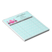 ケーキポップとカップケーキアクアレシート注文型枠 ノートパッド (アングル)