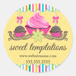 ケーキポップカップケーキクッキーベーカリーボックスシール ラウンドシール