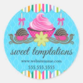 ケーキポップカップケーキクッキーベーカリーボックスシール ラウンドシール