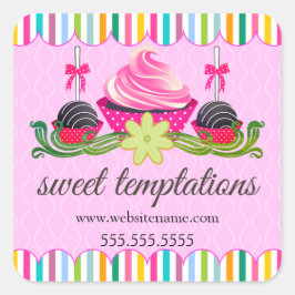 ケーキポップカップケーキクッキーベーカリーボックスシール ラウンドシール