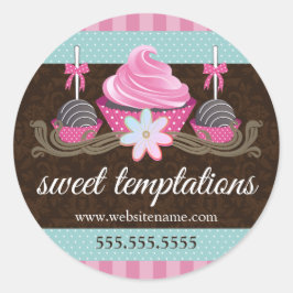 ケーキポップカップケーキクッキーベーカリーボックスシール ラウンドシール
