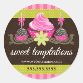 ケーキポップカップケーキクッキーベーカリーボックスシール ラウンドシール