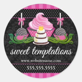 ケーキポップカップケーキケーキベーカリーボックスシール ラウンドシール