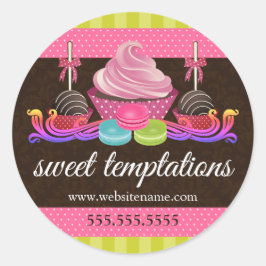 ケーキポップカップケーキマカロンベーカリーボックスシール ラウンドシール