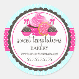 ケーキポップクッキーカップケーキベーカリーボックスシール ラウンドシール