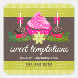 ケーキポップクッキー及びカップケーキベーカリーボックスシール ラウンドシール