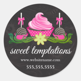 ケーキポップクッキー及びカップケーキベーカリーボックスシール ラウンドシール