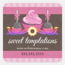 ケーキポップクッキー及びカップケーキベーカリーボックスシール ラウンドシール