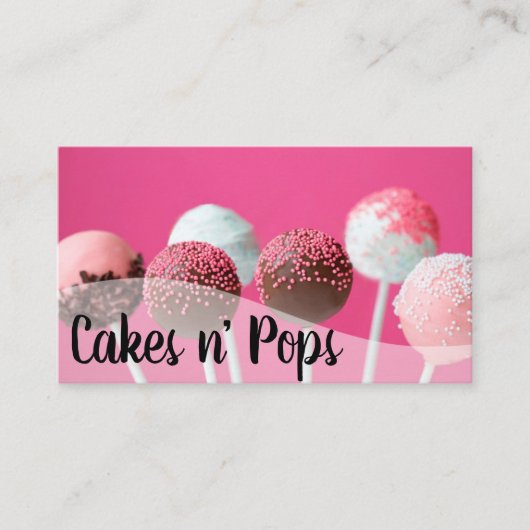 ケーキポップショップカップケーキベーカリーケータリングビジネスC 名刺 (正面)