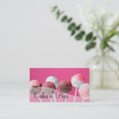 ケーキポップズショップカップケーキベーカリーケータリング 名刺 (スタンド正面)