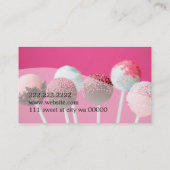 ケーキポップズショップカップケーキベーカリーケータリング 名刺 (裏面)