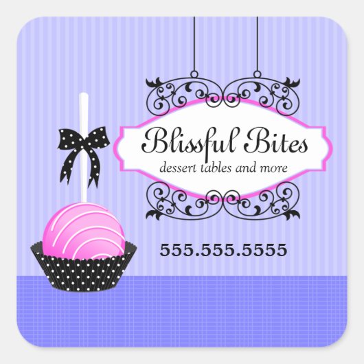 ケーキポップデザートのシール スクエアシール (正面)