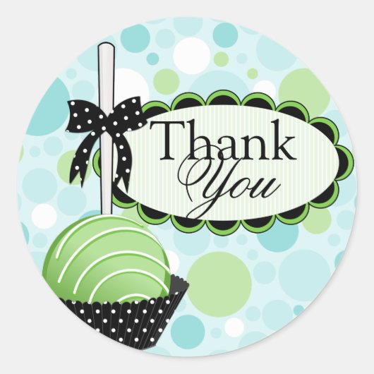 ケーキポップベーカリーサンキューボックスシール ラウンドシール (正面)