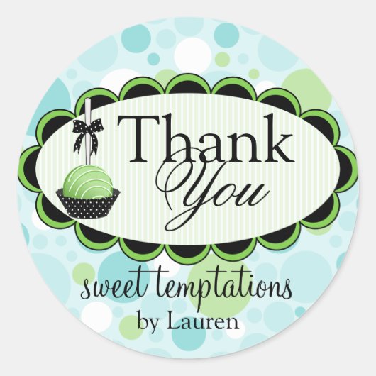 ケーキポップベーカリーサンキューボックスシール ラウンドシール (正面)