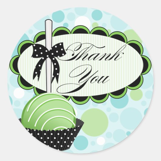 ケーキポップベーカリーサンキューボックスシール ラウンドシール (正面)
