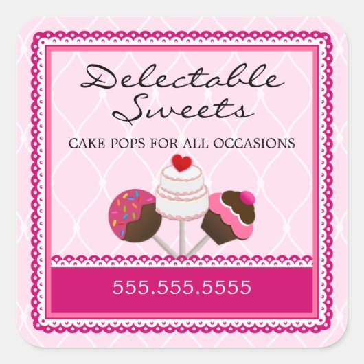 ケーキポップベーカリーシール スクエアシール (正面)
