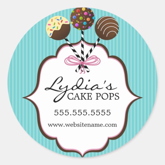 ケーキポップベーカリーボックスシール ラウンドシール (正面)