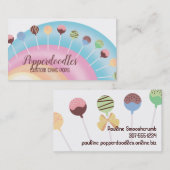 ケーキポップレインボーベーキングベーカリー菓子 名刺 (正面/裏面)