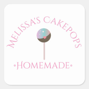 ケーキポップロゴスタンプ自家製ベーカリー事業 スクエアシール