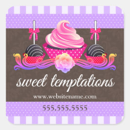 ケーキポップ及びカップケーキベーカリーボックスシール ラウンドシール