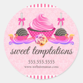 ケーキポップ及びカップケーキベーカリーボックスシール ラウンドシール