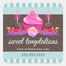 ケーキポップ及びカップケーキベーカリーボックスシール ラウンドシール