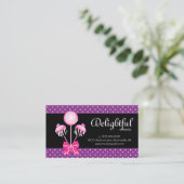 ケーキポップ名刺ベーカリーゼブラレトロパープル 名刺 (スタンド正面)