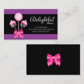 ケーキポップ名刺ベーカリーゼブラレトロパープル 名刺 (正面/裏面)