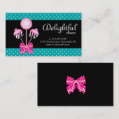 ケーキポップ名刺ベーカリーゼブラレトロブルー 名刺 (正面/裏面)