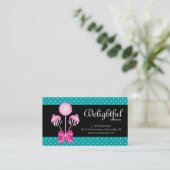 ケーキポップ名刺ベーカリーゼブラレトロブルー 名刺 (スタンド正面)