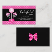 ケーキポップ名刺ベーカリードットレトロブラック 名刺 (正面/裏面)