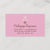 ケーキポップ名刺水玉模様ピンクハート 名刺 (裏面)