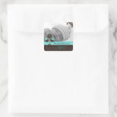 ケーキポップ男の赤ちゃんステッカーブルーブラウンキャンディ2 スクエアシール (バッグ)