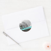 ケーキポップ男の赤ちゃんステッカーブルーブラウンキャンディ ラウンドシール (封筒)