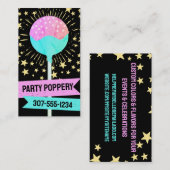 ケーキポップ結婚ズイベントベーキングベーカリーピンクティール（緑がかった色） 名刺 (正面/裏面)