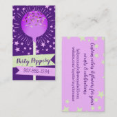 ケーキポップ結婚ズイベントベーキングベーカリー紫 名刺 (正面/裏面)