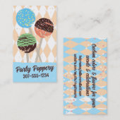 ケーキポップ結婚ズイベントベーキングベーカリー青 名刺 (正面/裏面)
