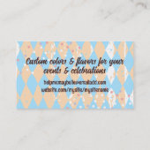 ケーキポップ結婚ズイベントベーキングベーカリー青 名刺 (裏面)