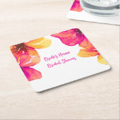 ケーキポップ・アートの スクエアペーパーコースター (アングル)