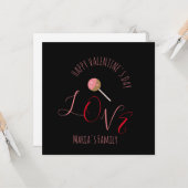 ケーキポップ バレンタインデー ピンク 赤 ハート 型 カード (正面/裏面インサイチュ)