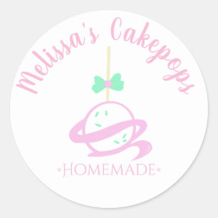 ケーキポップ ロゴ スプリンクルズ 手作りパン屋 スワールズ ラウンドシール