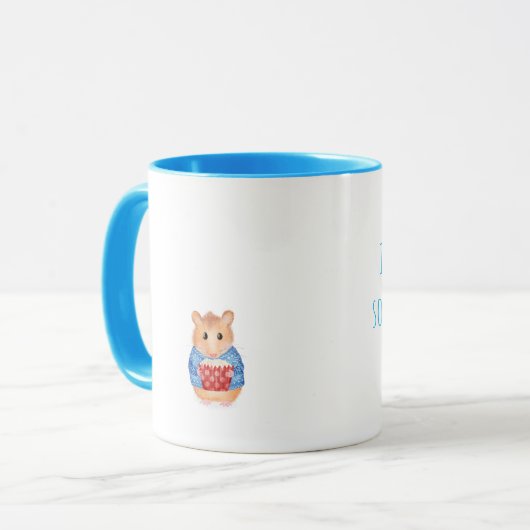 ケーキマグの誕生日プレゼント付き可愛いハムスター マグカップ (正面左)