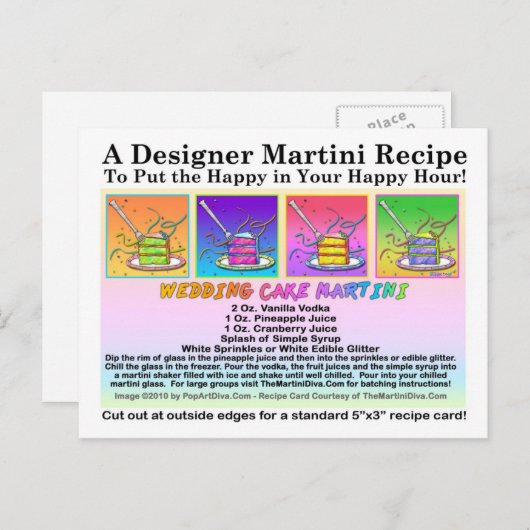 ケーキマ結婚ルティーニレシピカードはがき ポストカード (正面/裏面)