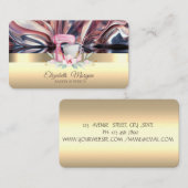ケーキミエレガントキサーフラワーベーカリー金ゴールド抽象芸術 名刺 (正面/裏面)
