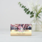 ケーキミエレガントキサーフラワーベーカリー金ゴールド抽象芸術 名刺 (スタンド正面)