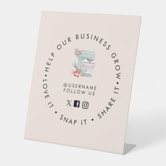 ケーキミキサーベーカリーソーシャルメディアピ後を追ック 台座サイン (正面)