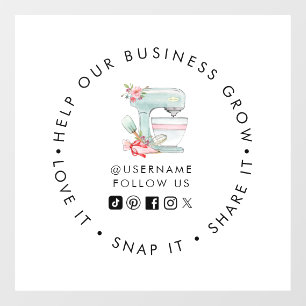 ケーキミキサーベーカリーソーシャルメディ後を追アウィンドウの固定 ウィンドウサイン