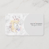 ケーキミキサーベーカリーフローラマーブルグレービジネスカード 名刺 (正面)