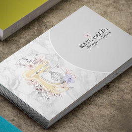 ケーキミキサーベーカリーフローラマーブルグレービジネスカード 名刺