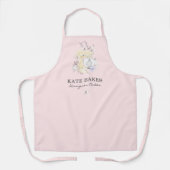 ケーキミキサーベーカリーフローラ赤面ピンクビジネスカード エプロン (正面)